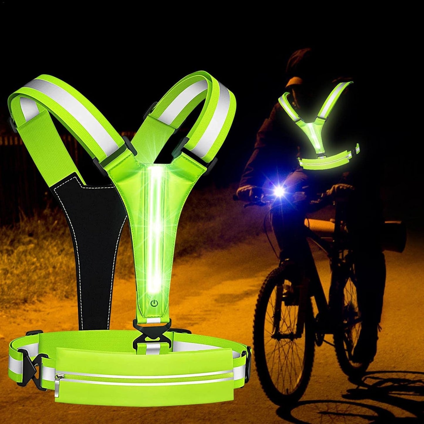 Chaleco relectivo con luz LED