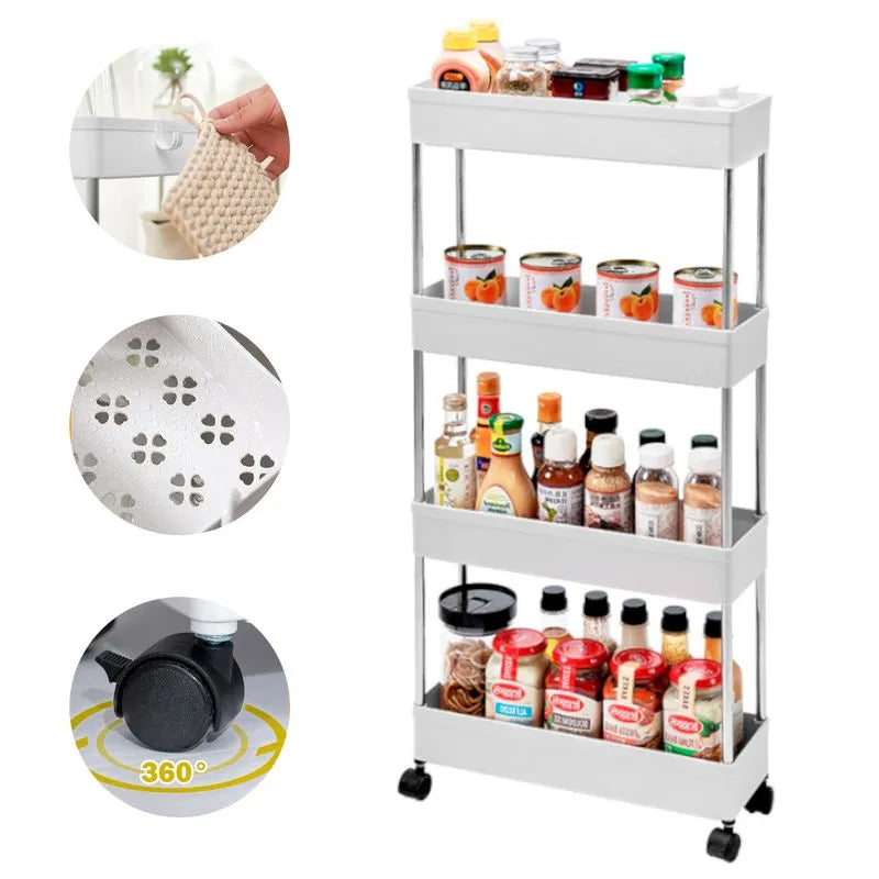 Organizador de 4 niveles con ruedas 360°