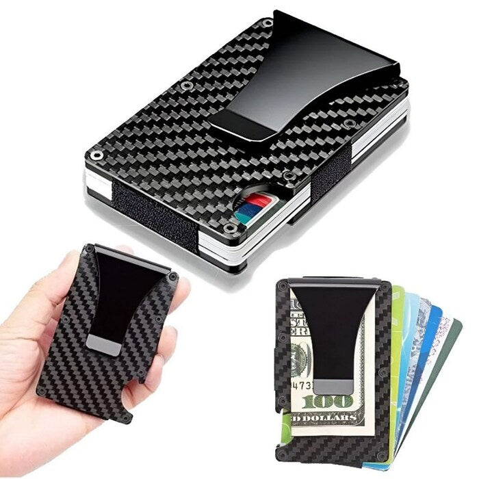 Tarjetero antirobo de fibra de carbono