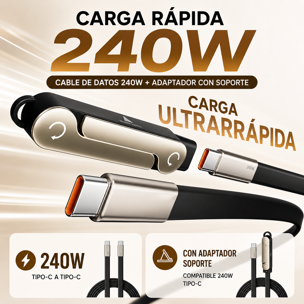 VoltStand® - Cable de carga rápida con Soporte