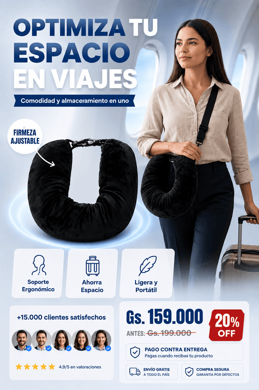 Almohada con almacenamiento para viajes