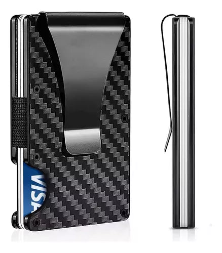 Tarjetero antirobo de fibra de carbono